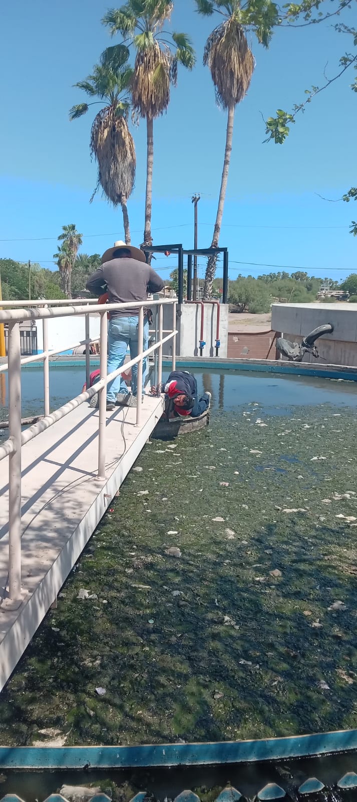 Planta de Tratamiento de Aguas Negras — Trabajo de mantenimiento sobre el tanque