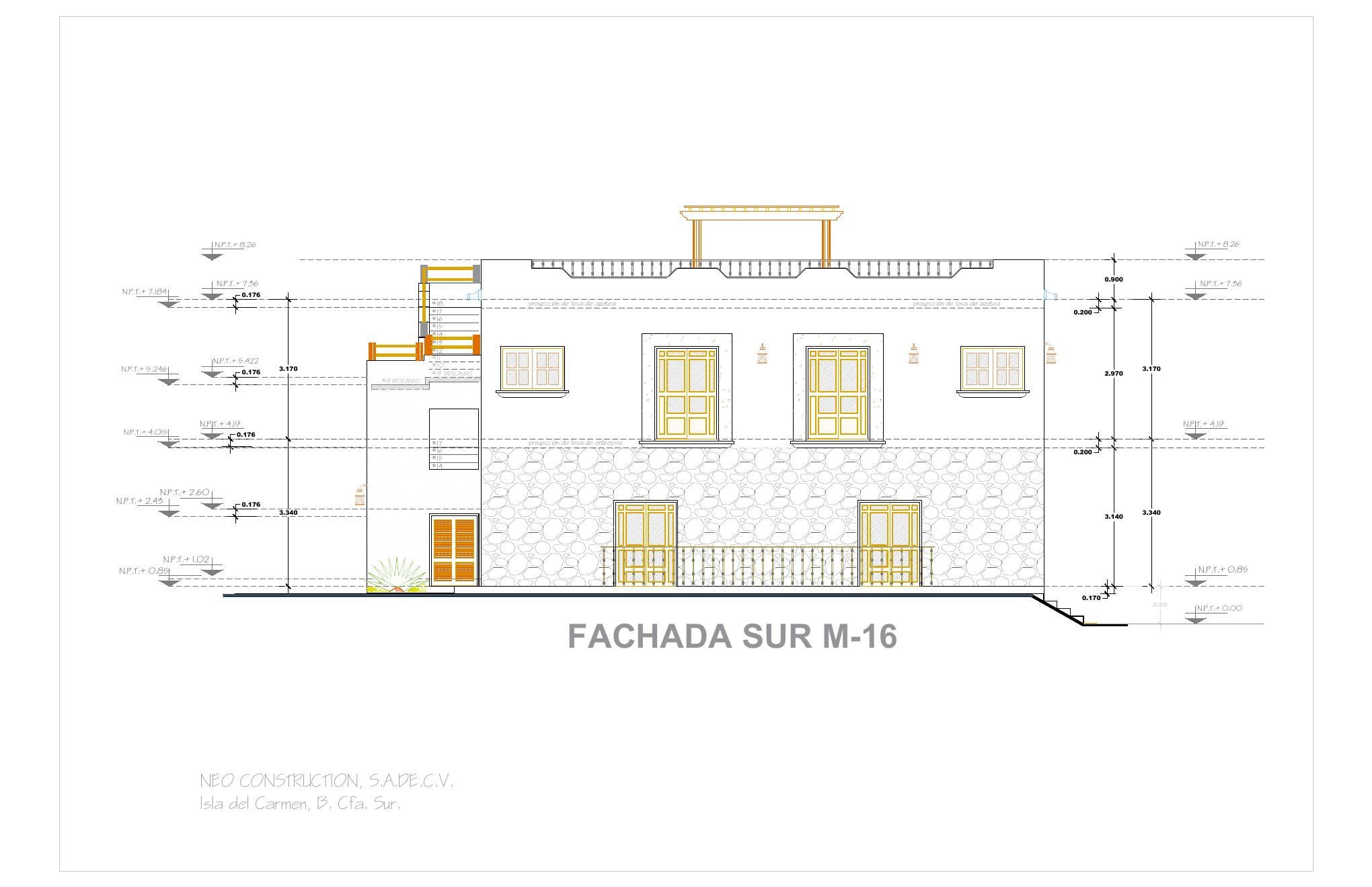 Residencia M-16 — Fachada sur