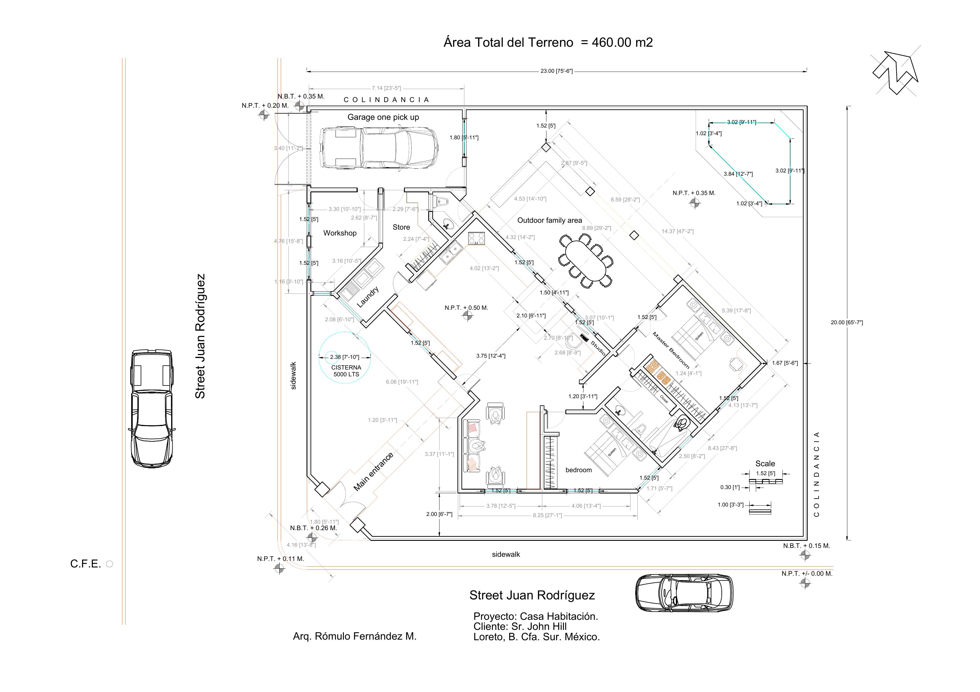 Casa Hill — Planta de conjunto y terreno